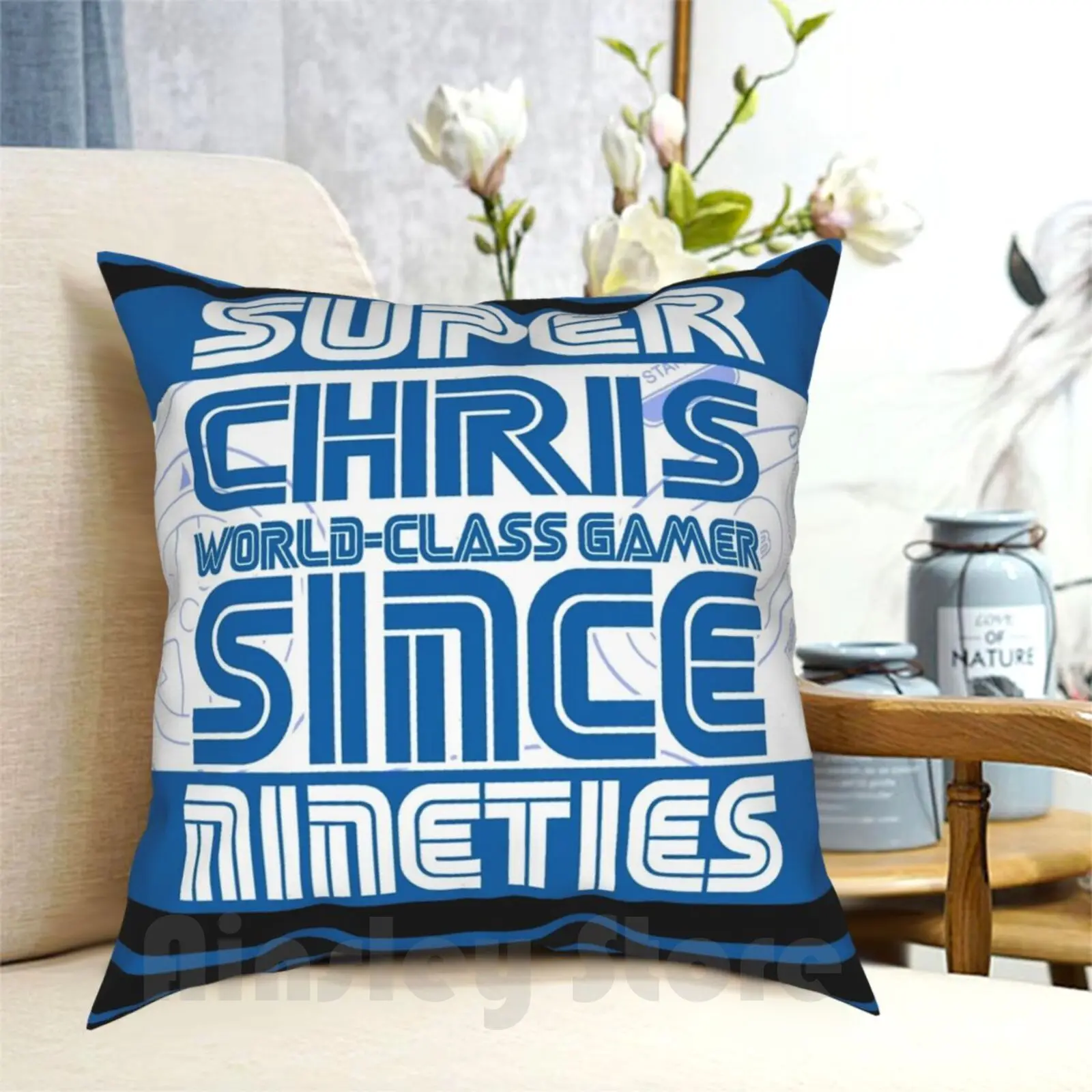 Chris Gamer Video Game Pillow Case Printed Home Soft Throw Pillow Chris Go Chris My Chris Chris Geek Chris Gamer Gaming