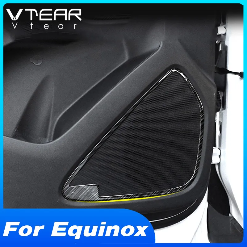 Vtear Car Inner Door Speaker Cover Decoration Interior Frame Stainless Steel Trim Accessories Parts For Chevrolet Equinox 2021