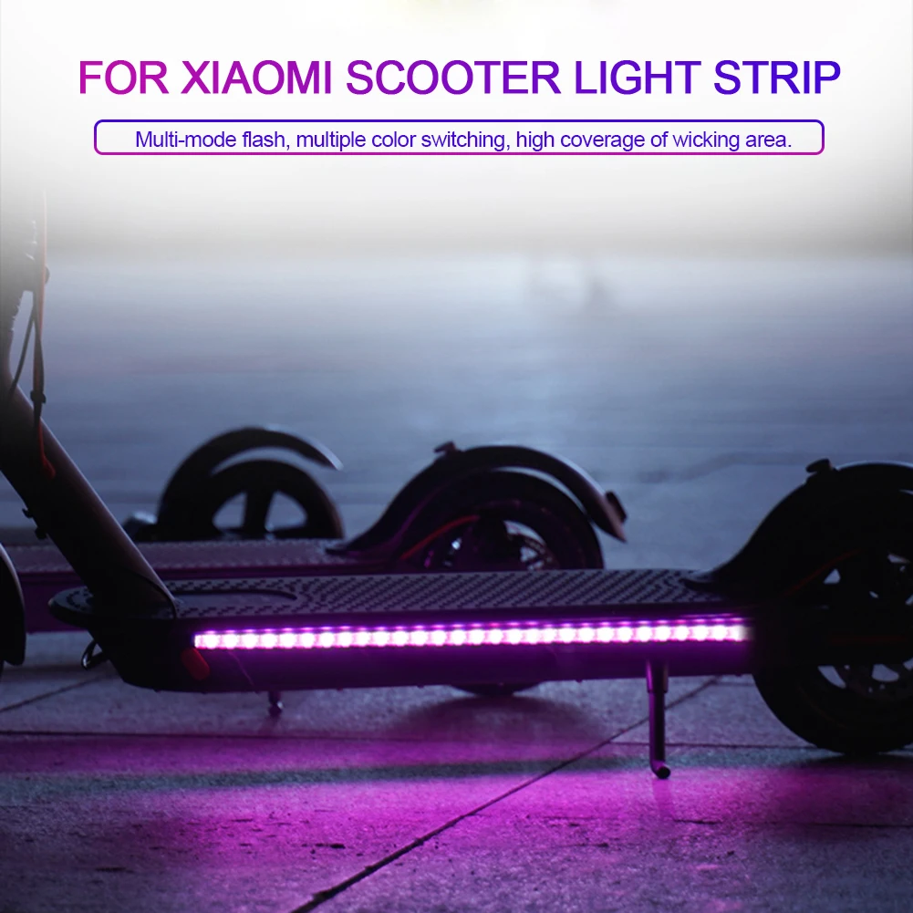 Foldable LED Strip Flashlight Bar Lamp For Xiaomi Mijia M365 Electric Scooter Skateboards Night Cycling Safety Decorative Light