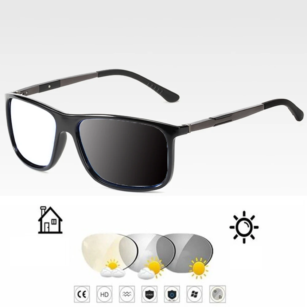 

Al-mg Alloy Legs Square Oversized Men Photochromic Grey Reading Glasses +0.75 +1 +1.25 +1.5 +1.75 +2 +2.25 +2.5 +2.75 To +4