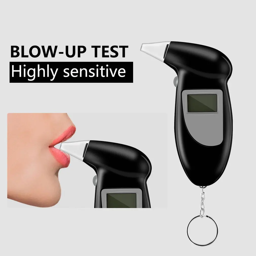 Digital Alcohol Breath Tester Breathalyzer Analyzer Detector Test Keychain Breathalizer Breathalyser Device LCD Display