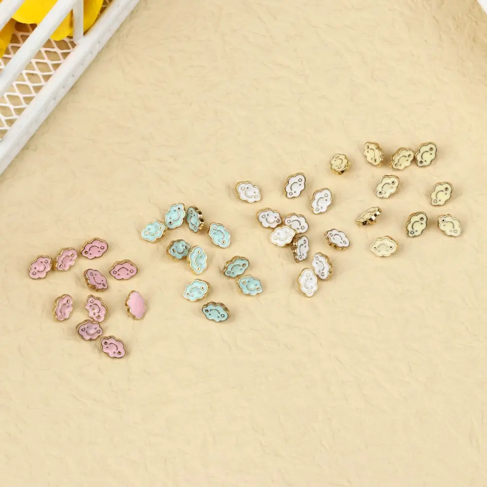 10 قطعة 6 مللي متر سحابة صغيرة شكل الملابس دمية أزرار خياطة الملابس البلاستيكية اكسسوارات سكرابوكينغ اليدوية دمية الملابس الحرفية