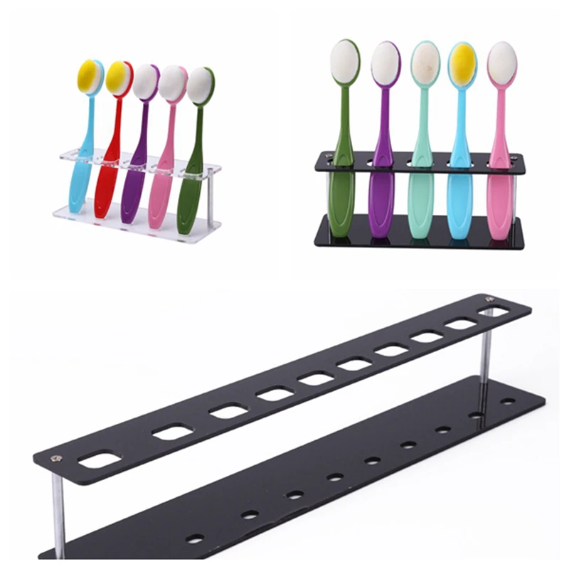 

5/10 Hole Oval Brush Holder Rack Acrylic Stand Perfect for Holding The Oval Blending Brushes Assembly Required