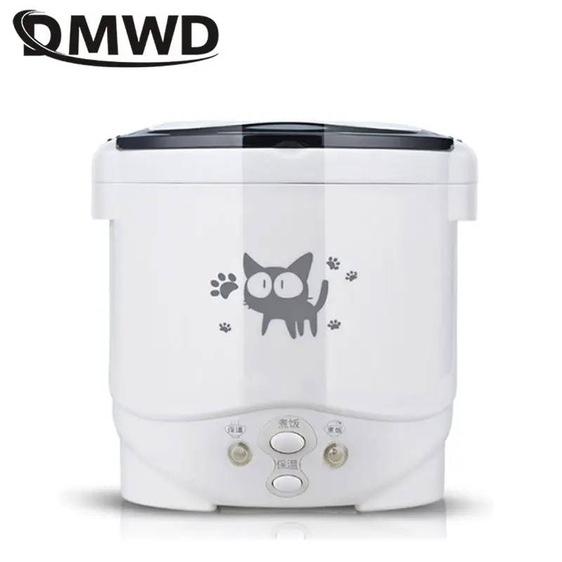 DMWD Electric Rice Cooker For Dormitory Travel Portable Soup Pot Multicookings lunch box For Household 220V /Car 12V /Truck 24V