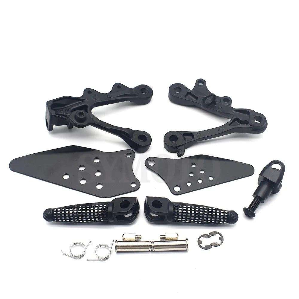 Motorcycle Front Footpegs Foot Pegs Footrest Pedals Bracket For KAWASAKI ZX6R ZX-6R ZX 6R ZX636 2009 2010 2011 2012 2013 2014