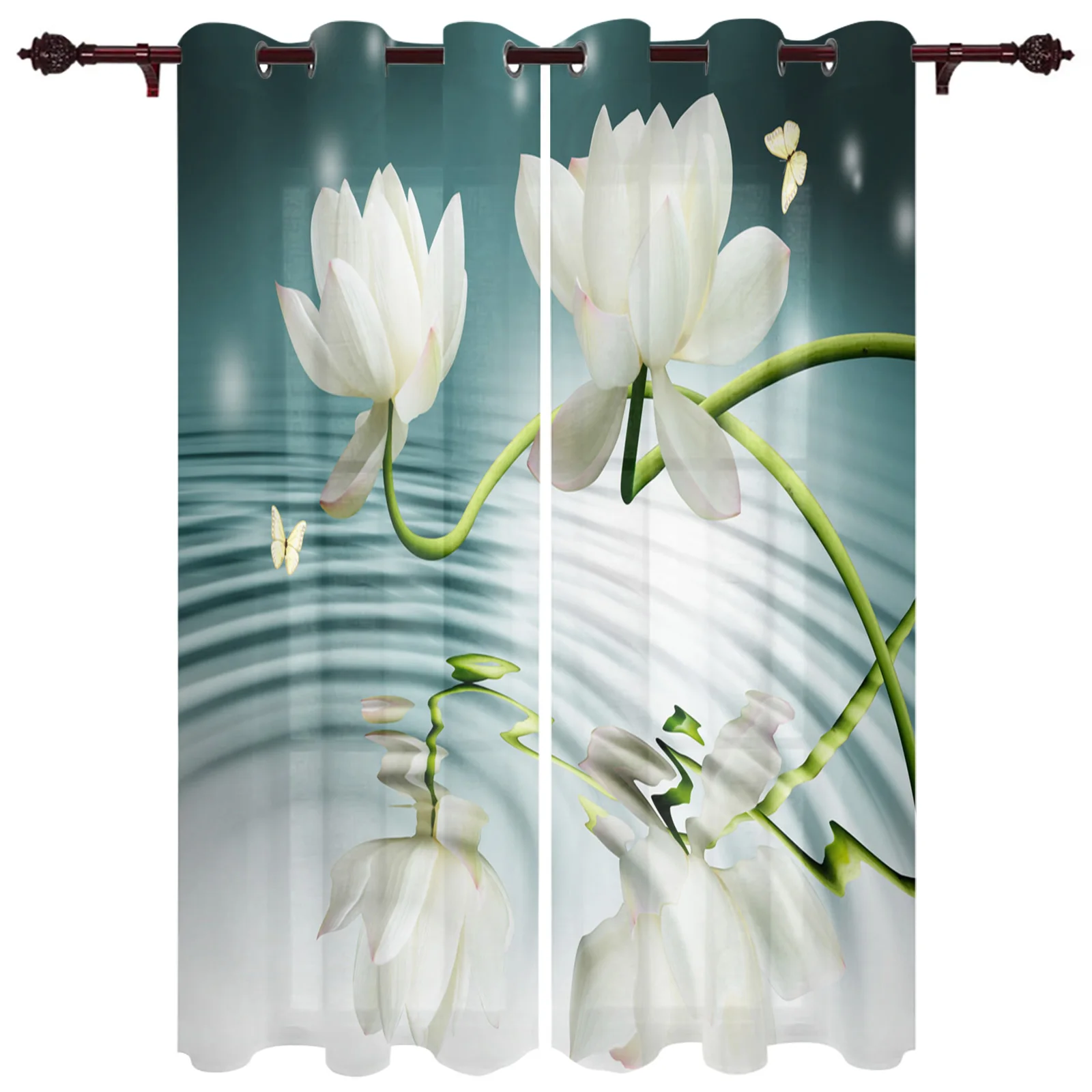 Magnolia Lake Butterfly Valance Curtains For Living Room Study Youth Bedroom Kitchen Outdoor Windows Custom Cotton Linen