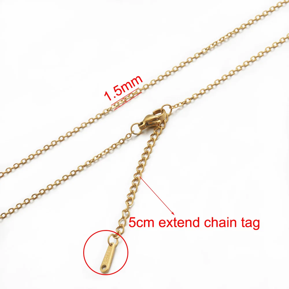 5pcs Stainless Steel Rolo Link Chain Necklace Set