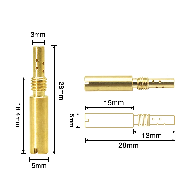 AlCON-Racing 10pcs/set Carburetor Nozzle #32-#80 Pilot Jet M5 5mm Slow Idle Jet Thread Replacement Injector Nozzle For KEIHIN