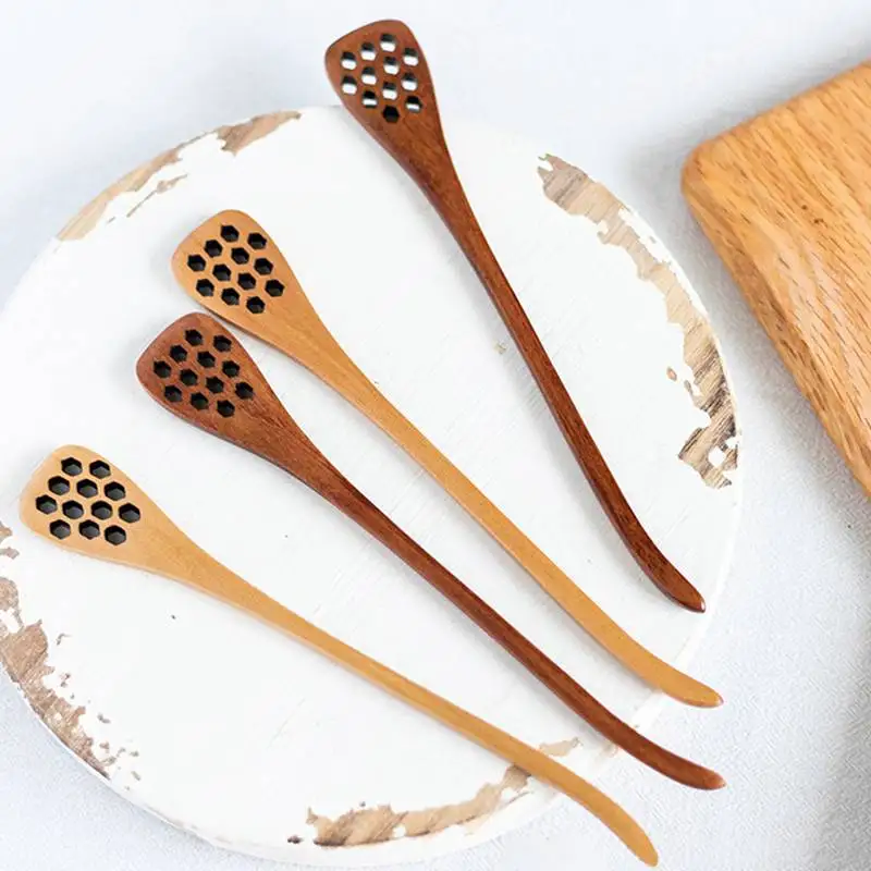 1Pcs Japanese-style Wooden Stirring Rod Coffee Milk Honey Mixing Spoon Stick with Long Handle for Home Coffee Shop Use Tableware