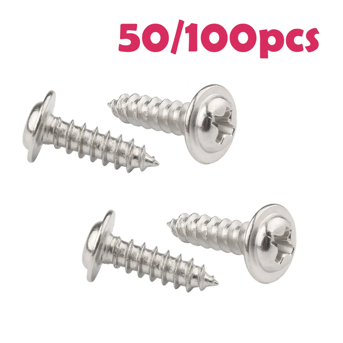 50 100Pcs PWA Nickel Plated Cross Round Head Self Tapping Screw With Pad Head Washer for KST FUTABA JR HITEC MKS Servo