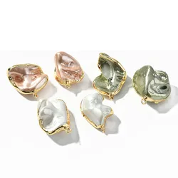 2PCS Irregular Shape Baroque Pearl Pendant DIY Earrings Charms for Jewelry Findings Making Supplies Hand Made Accessories