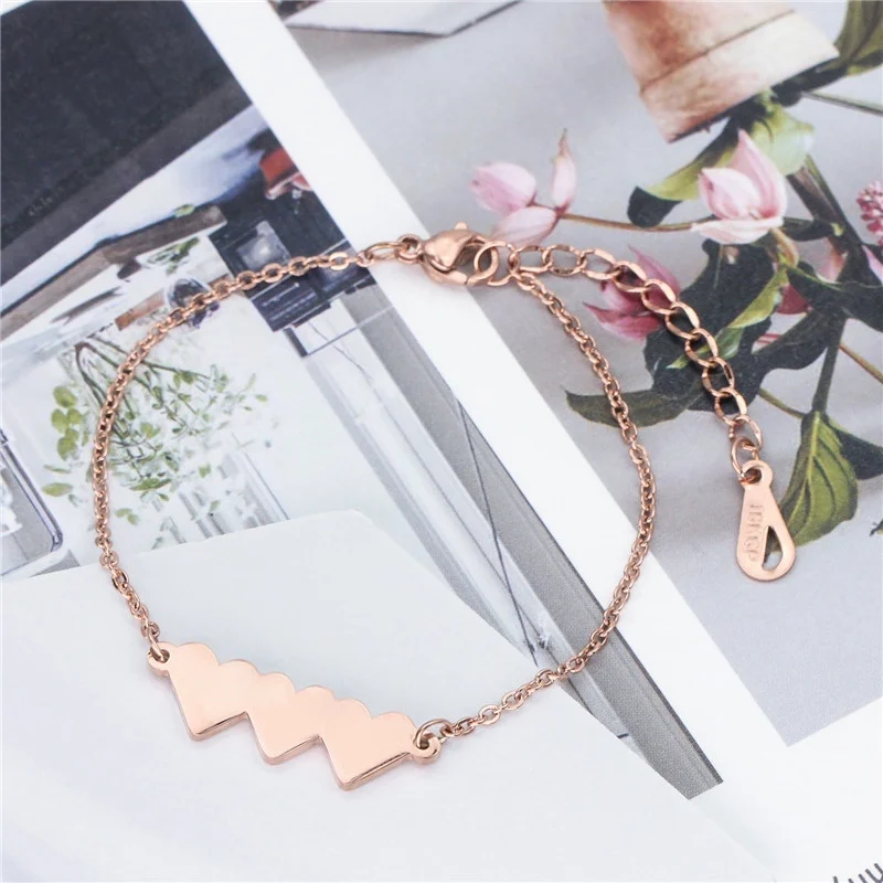 Tangula Custom 2-5 Names Bracelet with Heart Pendant Engraving Name Bracelet Stainless Steel Seng Women Family Couple Best Gift