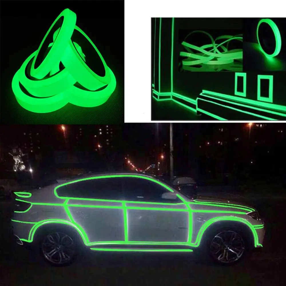 3m Luminous Fluorescent Night Self-adhesive Glow In The Dark Sticker Tape Safety Security Warning Tape For Home Party Decoration