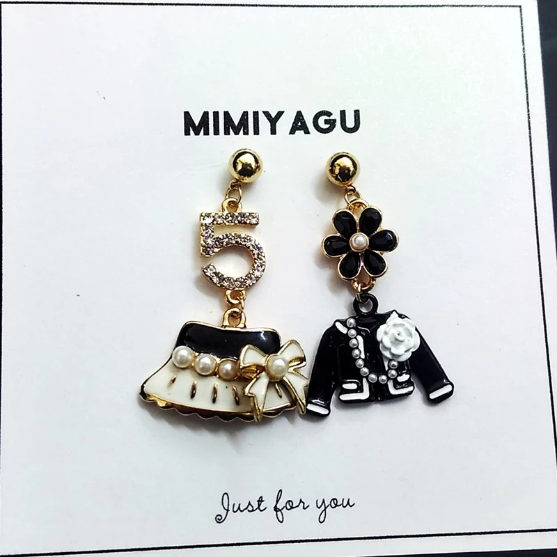 korean brand style earring jewelry clothes cap flower crystal letter 5 drop earring for women big long tassel earring