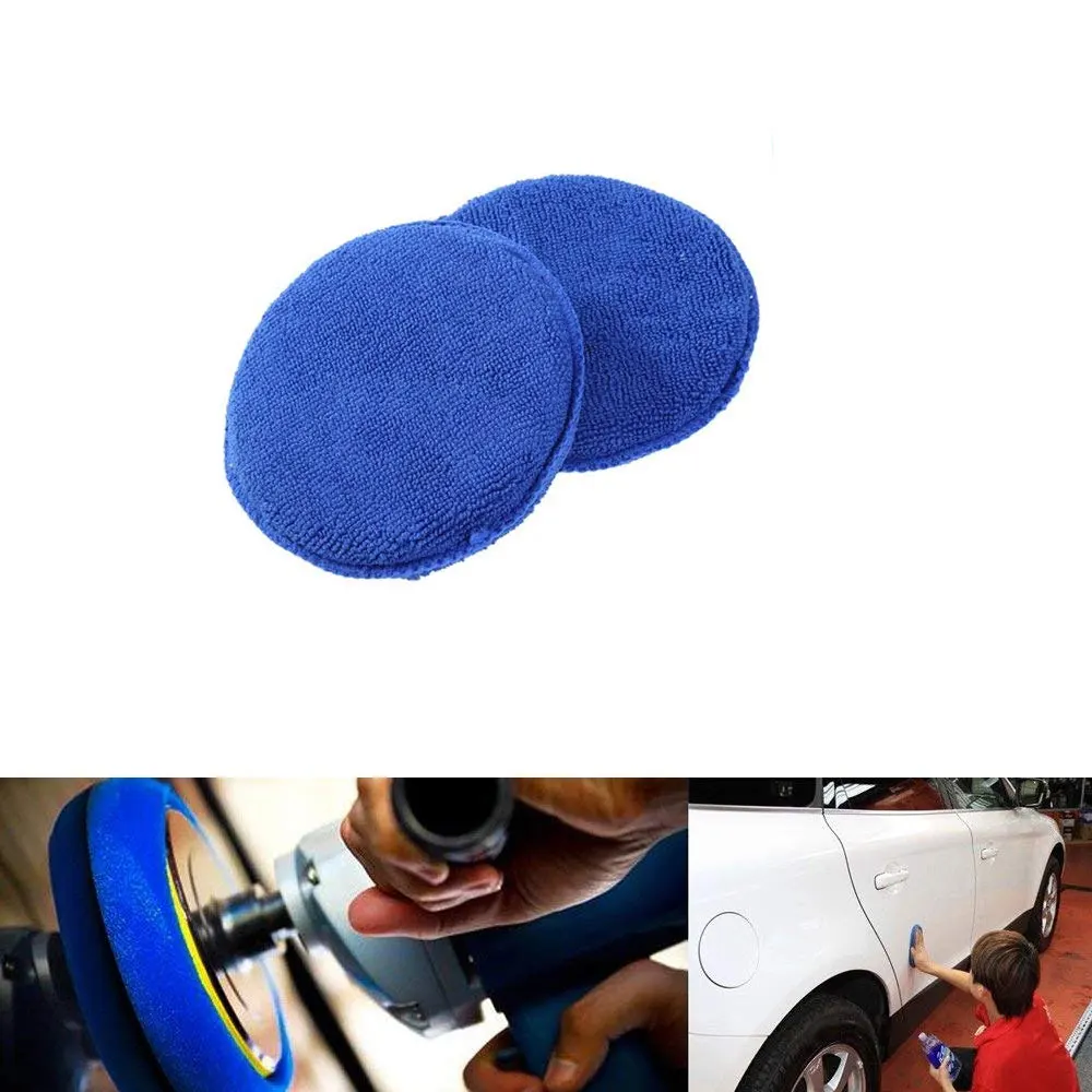 DSYCAR 1Pcs Microfiber Wax Applicator Waxing Polish Wax Foam Sponge Pads for Cars Vehicle Glass Cleaning New