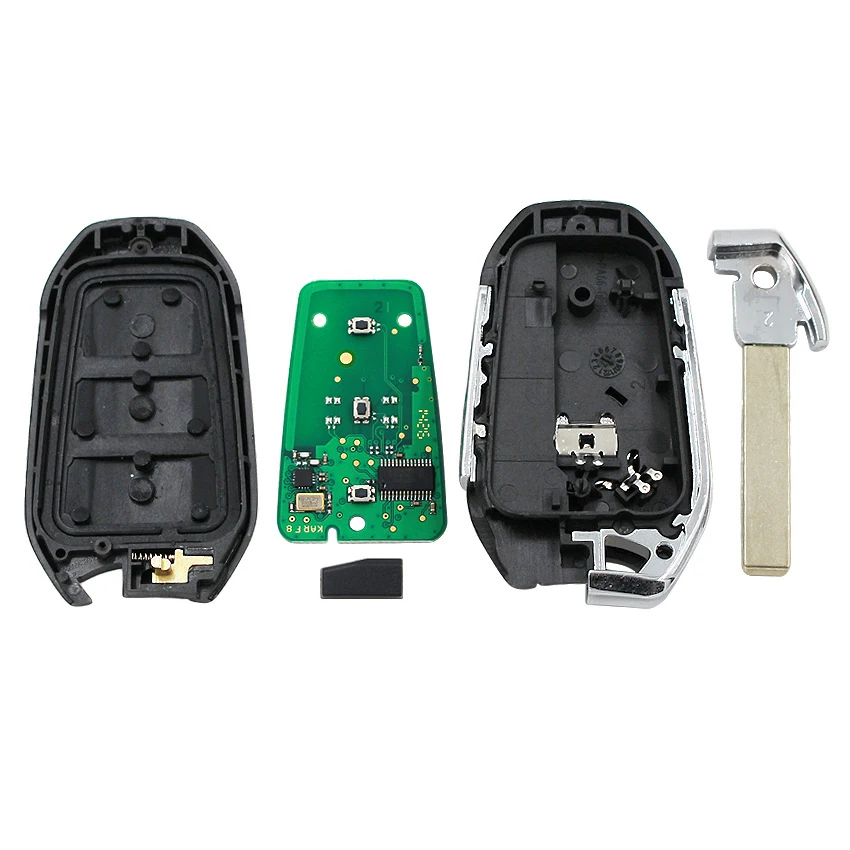 Keyless-Go 3 Buttons Smart Remote Key Fob 433MHz 4A Chip for Peugeot 208 308 508 3008 5008 with Emergency Key HU83