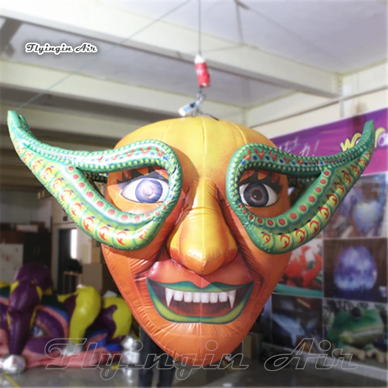 

Giant Hanging Inflatable Vampire Head 2m Scary Air Blown Clown Mask Model For Halloween Decoration