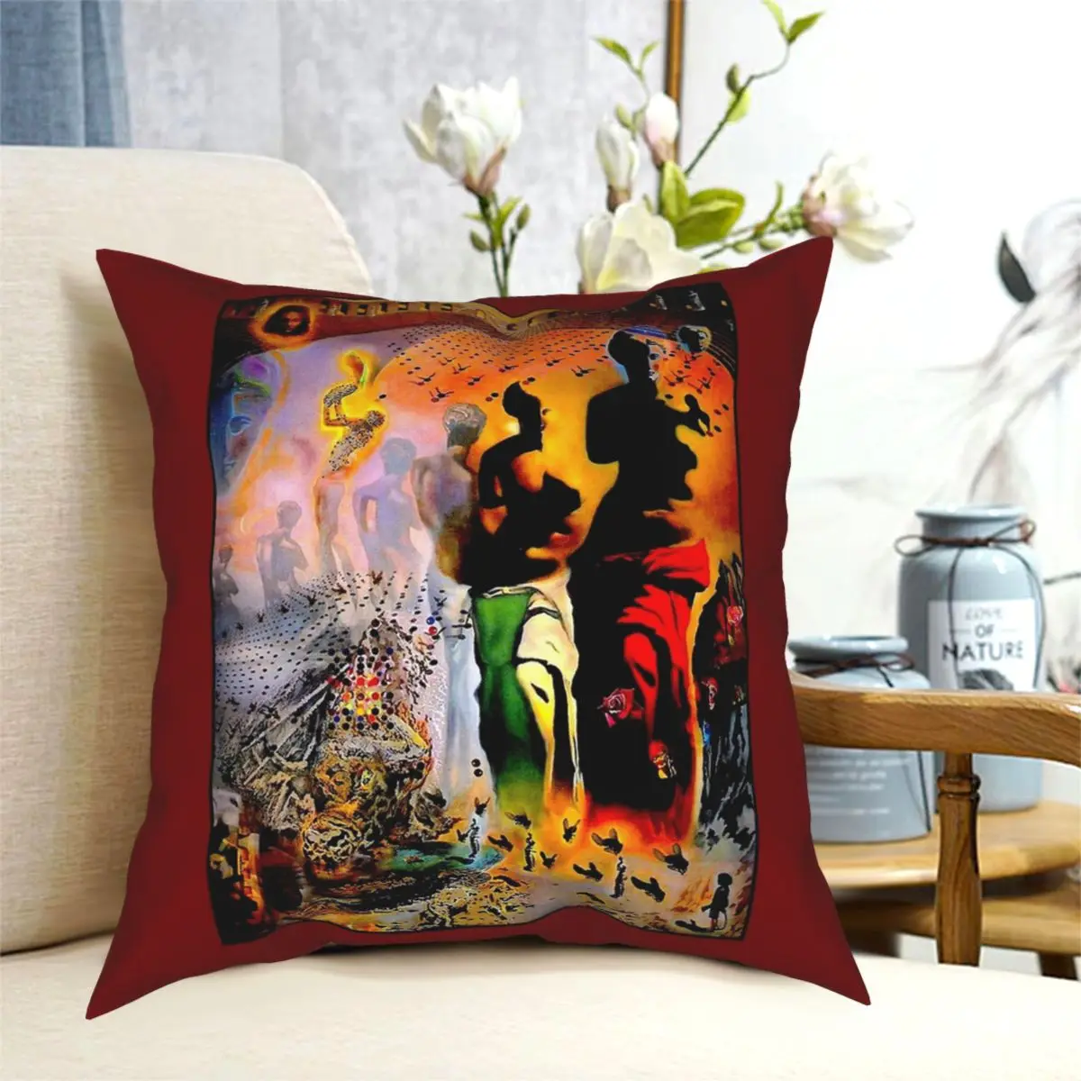 VENUS DE MILO Vintage Dali Abstract Surreal Square Pillowcase Printed Zip Decorative Throw Pillow Case for Bed Cushion Cover