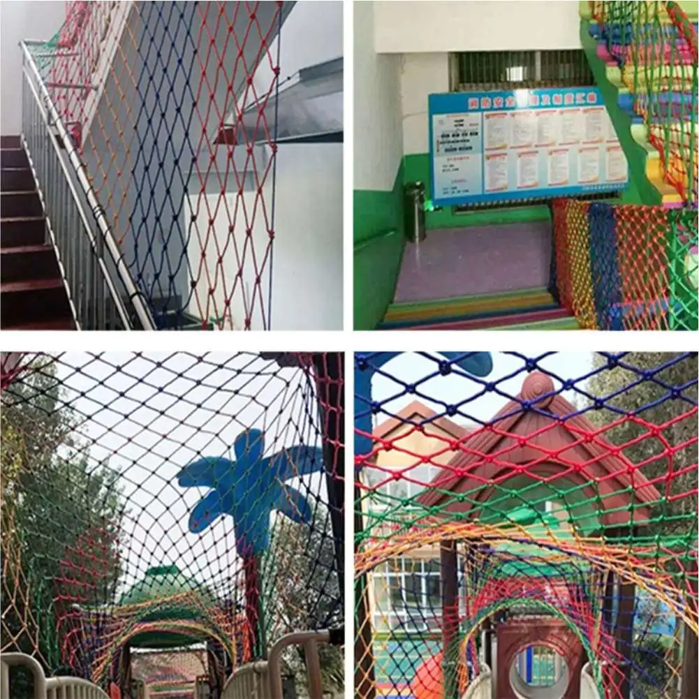 Colorful Nylon Mesh Child Safety Net Anti Falling Net Balcony Window Staircase Deck Football Field Fence Protection Baby Cat Dog