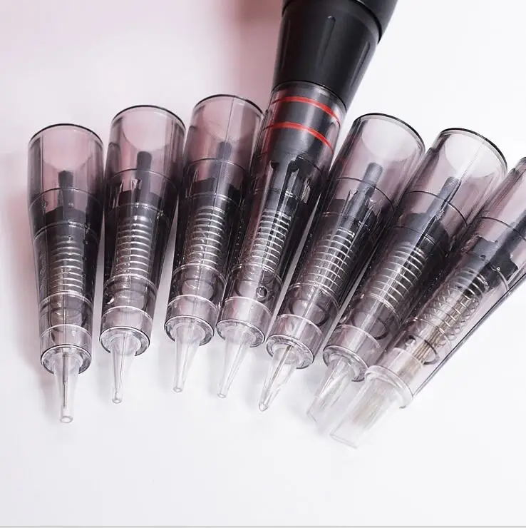 

100 Pcs Disposable Permanent Makeup Tattoo Cartridge Micro Needle Machine For 3D Eyebrow Lips Eyeliner Supplies