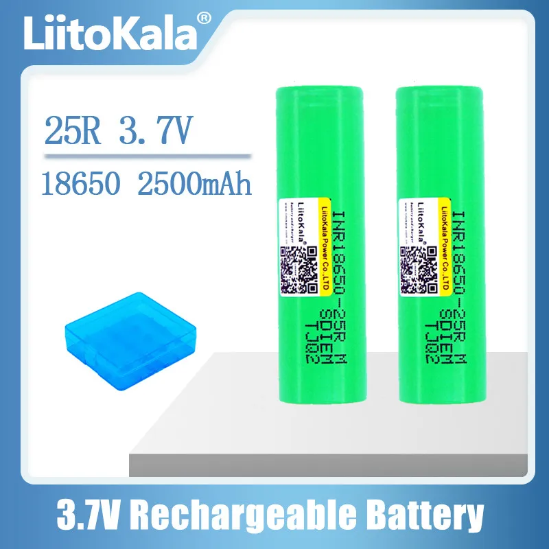 LiitoKala oryginalny nowy marka 18650 2500mAh akumulator 3.6V INR18650 25R M 20A rozładowania hot