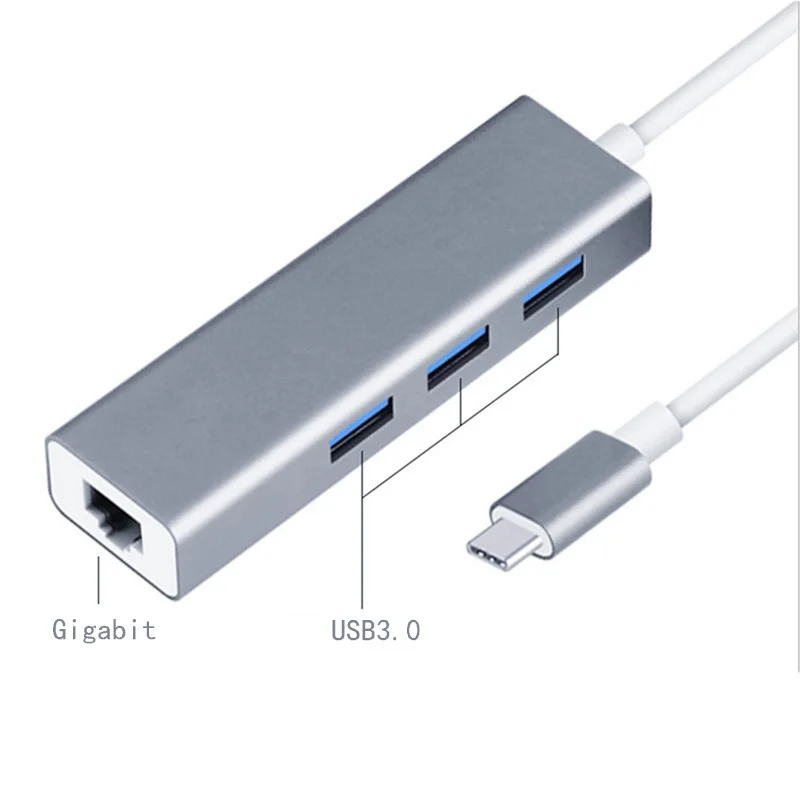 USB3.0 HUB Type-C USB-C  to USB3.0  RJ45 Gigabit PD Hub for Macbook Pro HP DELL Surface  Samsung Dock Laptop