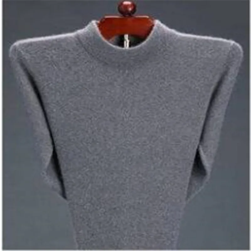 Winter sweater Men half   High Neck Sweater Thickened Round neck Soft And Warm Sweater Pullover Men Long Sleeve Slim Fit