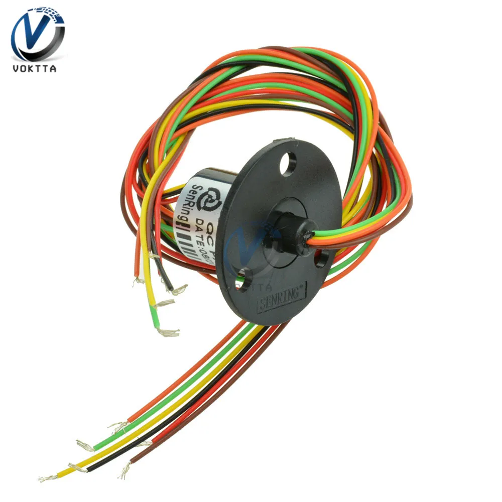 Ac 240V 6-Way Geleidende Slip Ring 300Rpm 2A Voor Monitor Robotic 12.5Mm Engineering Plastics 1000 nsulation Weerstand