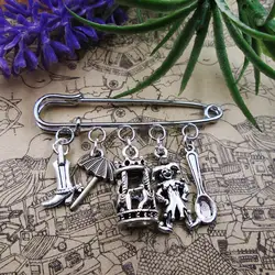 Mary Poppins kilt pin brooch enjoy the life charm brooch mother's day present friend birthday gift