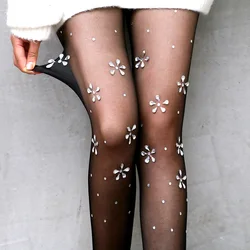 Women Pantyhose Spring And Autumn Small Flower Hot Crystal South Korean Sweet Beauty Tights fit for a 45kg woman Tie-in dress