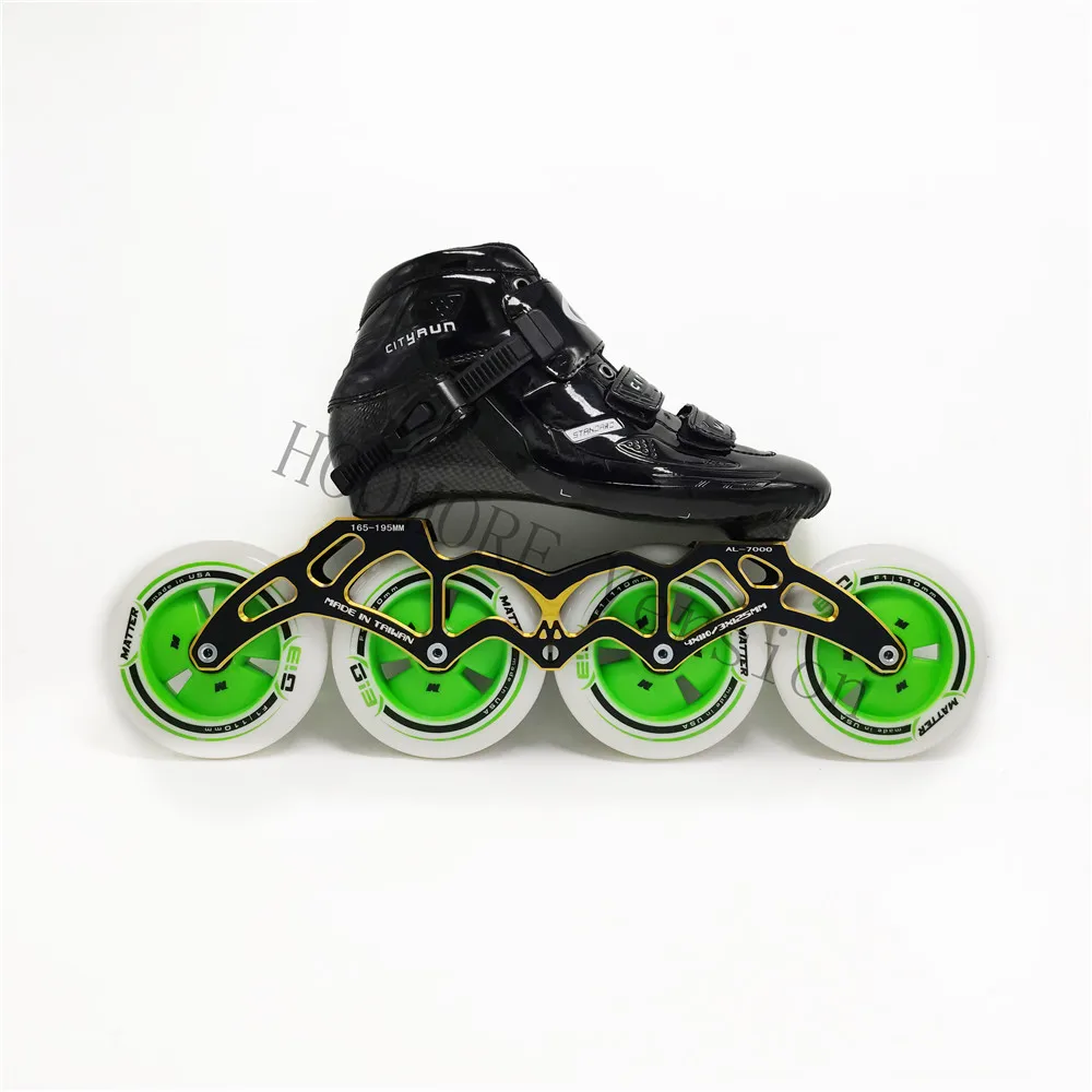 

CITYRUN Carbon Fiber Road Speed Skates CT Shoes with MATTER F1 Green 90mm 100mm 110mm 125mm Wheel Multiple-use 3/4 Wheels Base