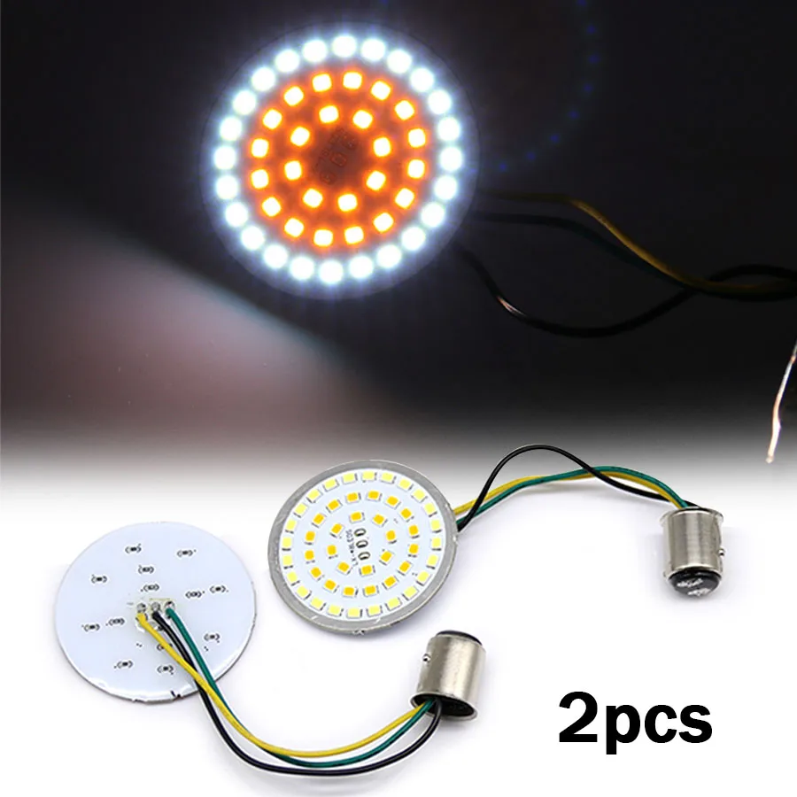 

Motorcycle 1157 LED Turn Signal Light White+Amber Panel for Sportster XL 1200 883 Electra Glide Dyna FLSTF CVO