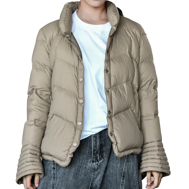 

Women White Duck Down Coat - Female Winter 2020 New Black/Beige Soft Warmer Down Jacket