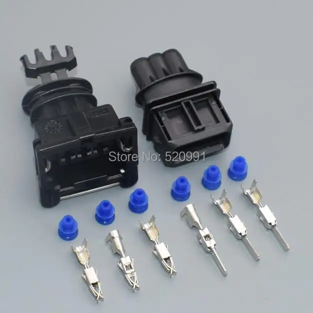 shhworldsea 1set 3 Pin Female Male Car Power Timer Wire Connector Restrictor Sensor Plug 282191-1 282729-1 1-962581-1