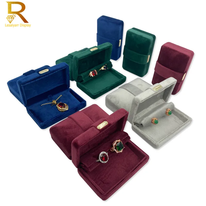 Fashion Soft Pad Ring Jewelry Storage Display Box Velvet Wedding Diamond Ring Gift Box Earring Stud Organizer Birthday Gift Box