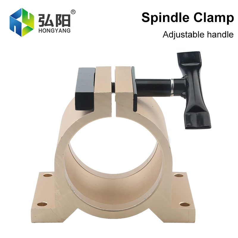 CNC Milling Machine Aluminum Alloy Spindle Clamp 65 80mm Spindle Motor Fixing Clamp Mounting Bracket With Adjustable Handle