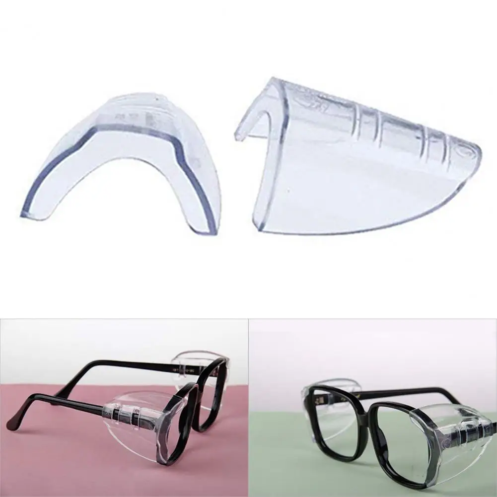 2Pcs Glasses Side Shields Transparent Elastomer Plastic Assistant Goggles Protectors for Daily Life