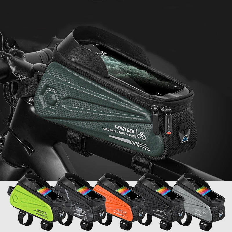 

1.7L Bicycle Bag 6.0-7.2 Inch Phone Bag Waterproof Front Frame Cycling Bag Sensitive Touch Screen MTB Road Bike Bag