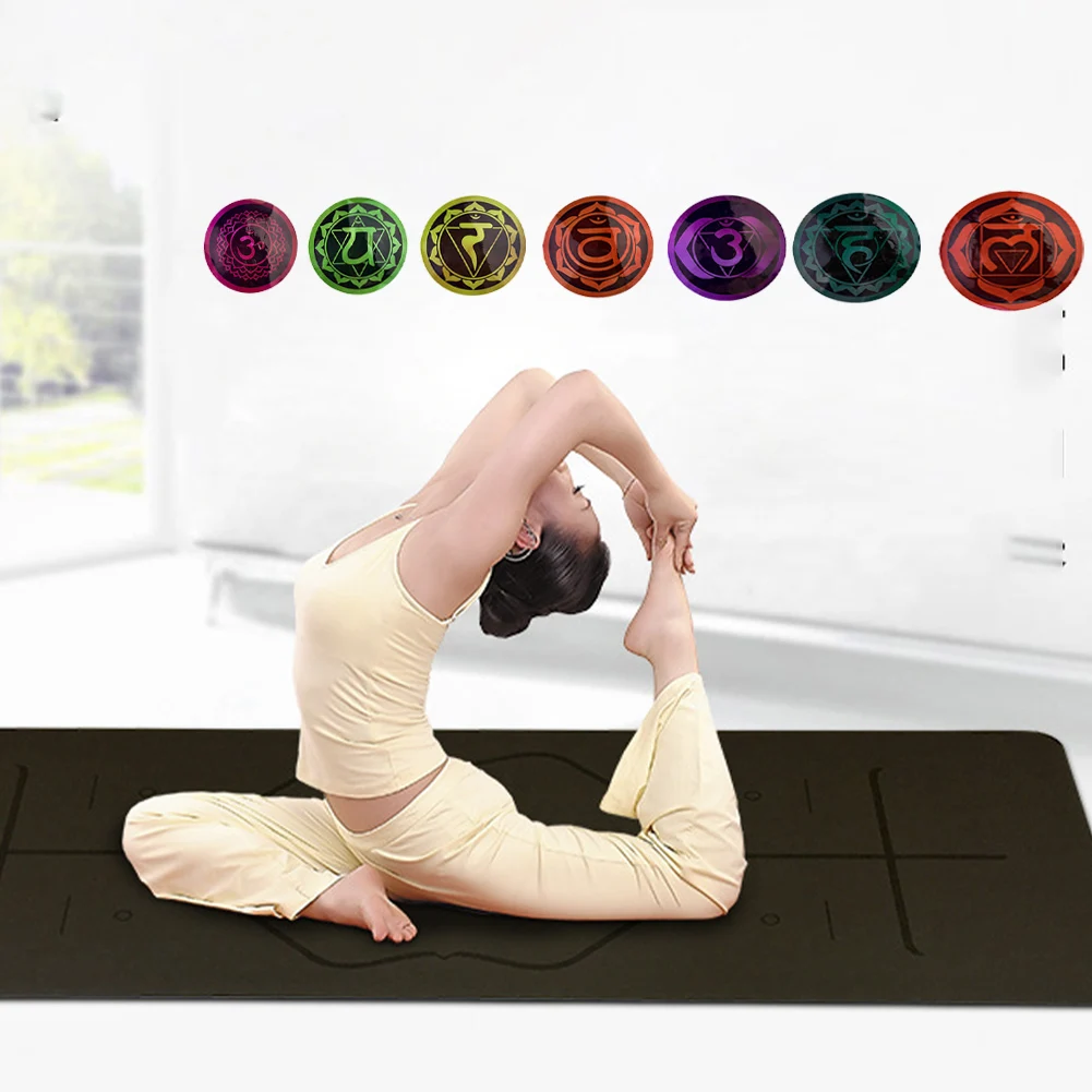 7PCS/set Colorful Seven Chakra PVC Wall Stickers Mandala Yoga Healing Soothing Meditation Symbol Art Wall Decals Home Wall Decor