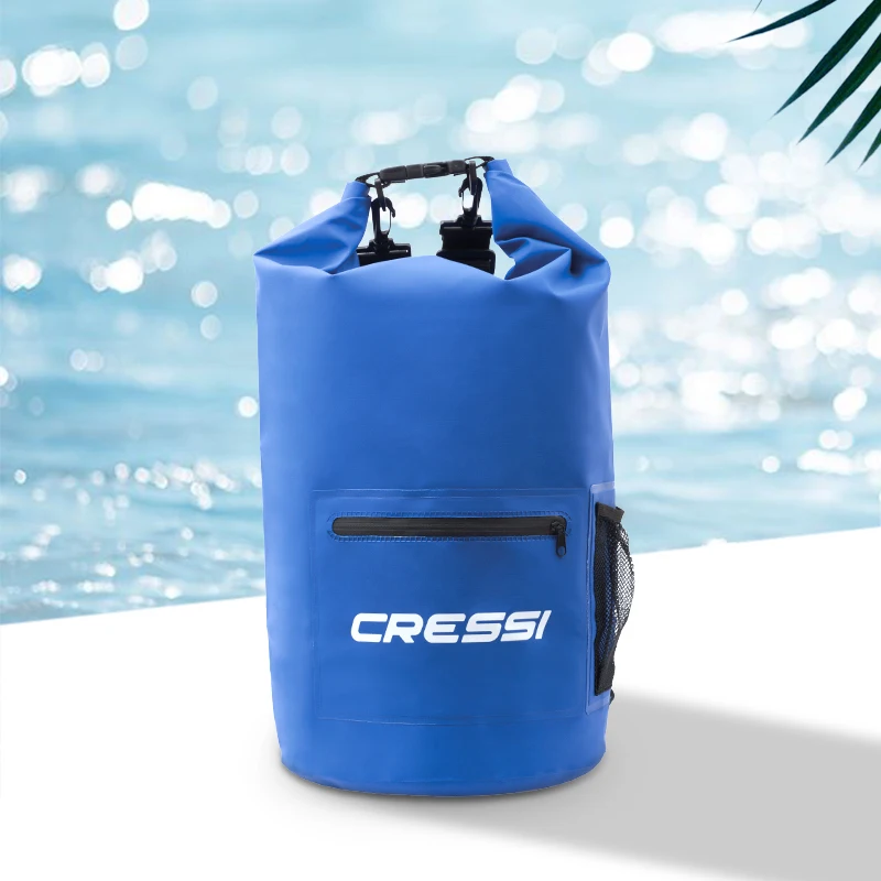 Cressi 10L 20L Dry Bag Waterproof Diving Equipment Bag Dive Snorkeling Swimming Drifting Bag with Front Zipper