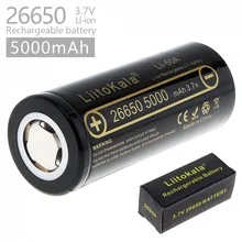 Hot LiitoKala lii-50A 5000mah lithium battery 3.7V 26650 rechargeable battery 26650-50A suitable for flashligh NEW