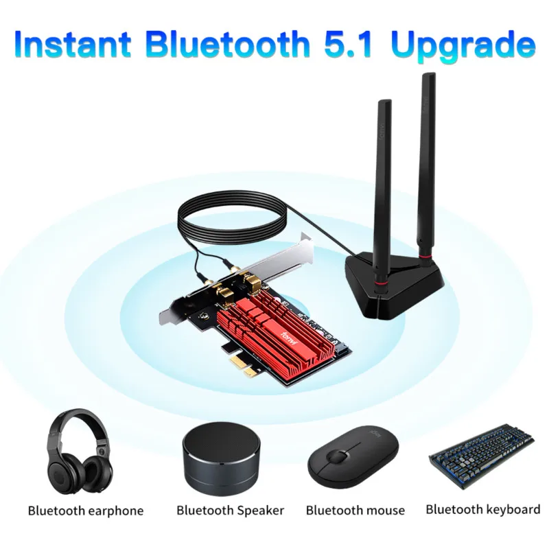 3000Mbps Wifi6 Dual Band Intel AX200 PCIe Wireless Wifi Adapter 2.4G/5Ghz 802.11ac/ax Bluetooth 5.1 AX200NGW Card For PC Windows