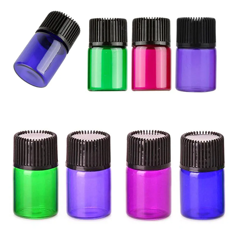 

10pcs 5ml Perfume Sample Colorful Glass Bottle with Orifice Reducer and Cap Small Essential Oil Liquid Clear Vials