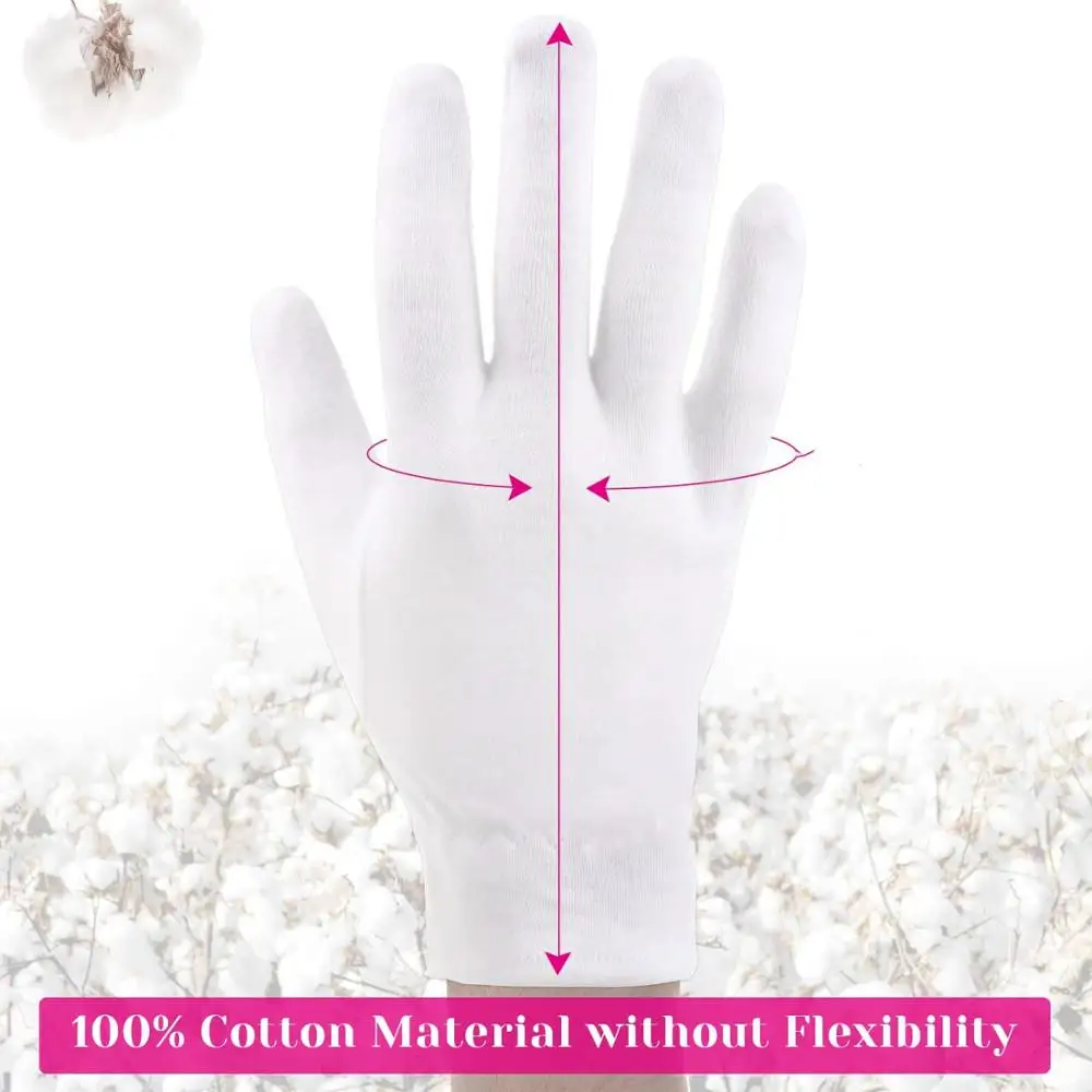 Cotton Gloves,Cotton Gloves Cloth Serving Gloves,Eczema Moisturizing Dry Hands Coin Jewelry Silver Archival Costume Inspection