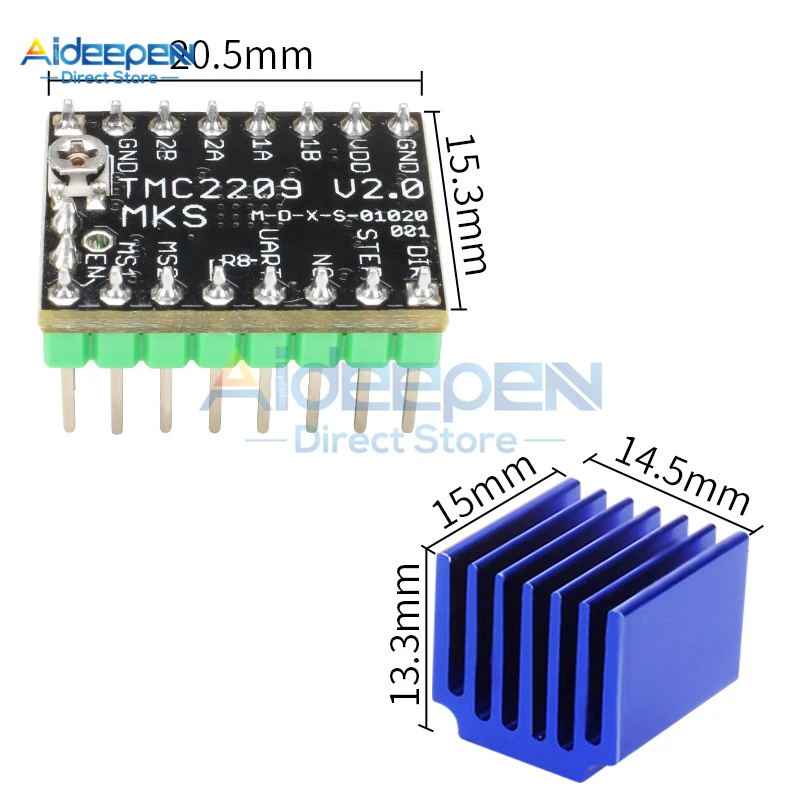 New MKS TMC2209 2209 Stepper Motor Driver StepStick 3d printer parts 2.5A UART ultra silent For SGen_L Gen_L Robin Nano