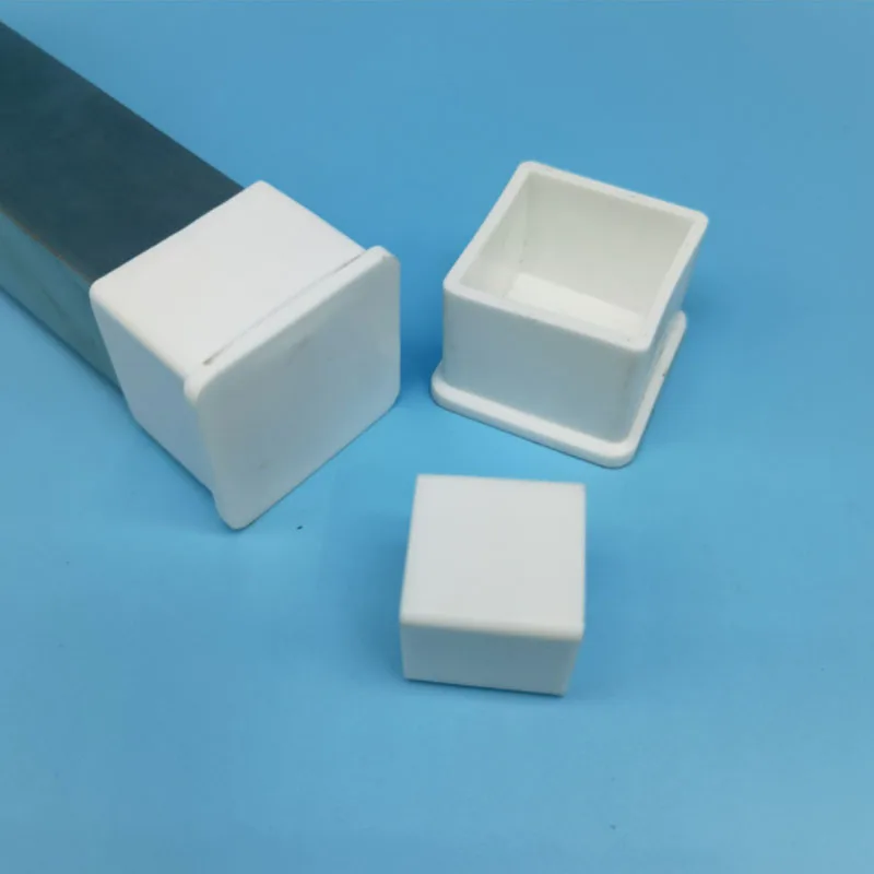 2/4/8Pcs Square White Table Chair Feet Stick Cover Clear Tube Pipe End Caps Anti Skid Furniture Protector 20*20~50*100mm