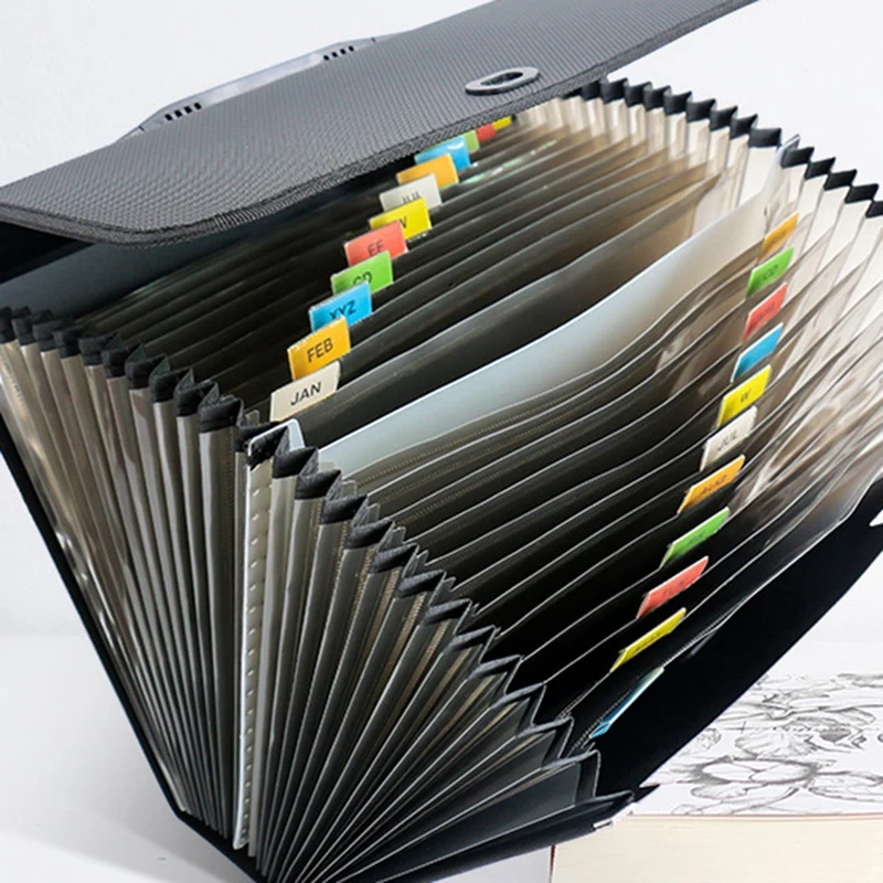 26 Grid Portable Organ Bag A4 Multi-Layer File Folder for Office Students with Large Capacity Test Paper Holder