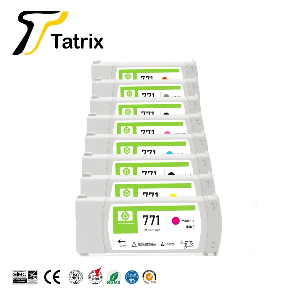 Tatrix For HP 771 Reborned Ink Cartridges With Pigment Ink For HP z6200 z6600 z6800 Printers