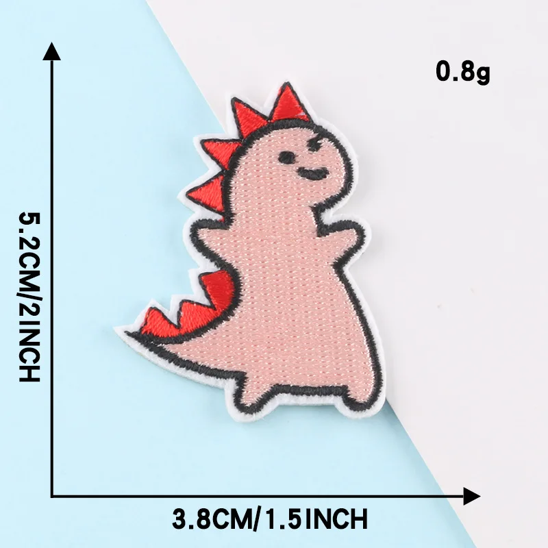 Samoprzylepne kreskówki dinozaury łaty hafty na odzież naprasowanki na ubrania urocze zwierzę aplikacje odznaka naklejka na paski Diy