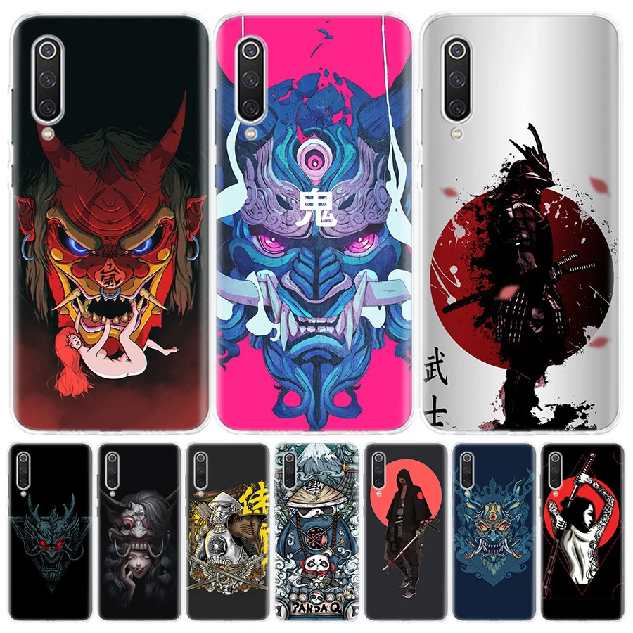 Japanese samurai oni mask Soft Phone Case for Xiaomi Redmi Note 13 12S 12 11S 11 11T 11E 10S 10 Pro Plus 9S 9 8T 8 7 Cover Coque